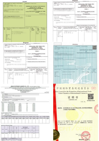 Hyupshin Flanges Certificate for Cargo